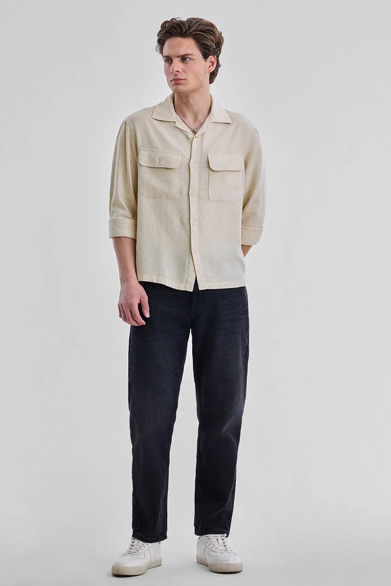 SNITCH Double Pocket Linen Blend Regular Fit Shirt